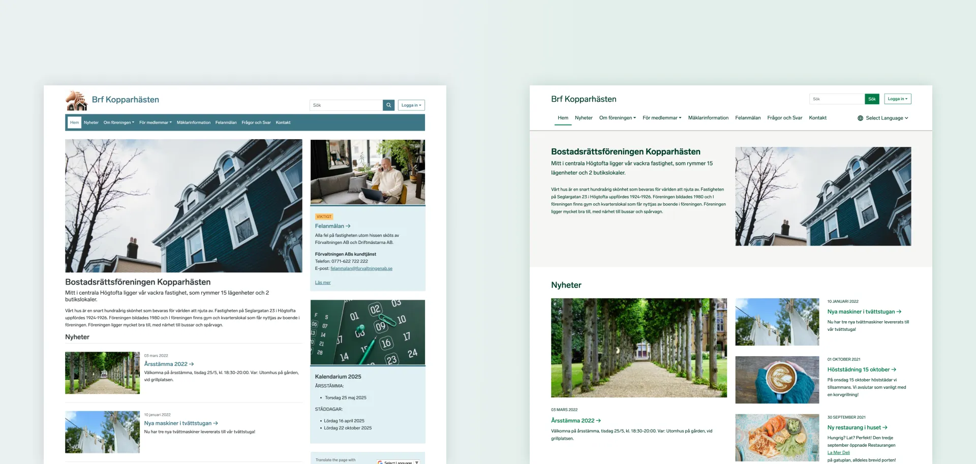 Drupal site design for Bostadsratterna members