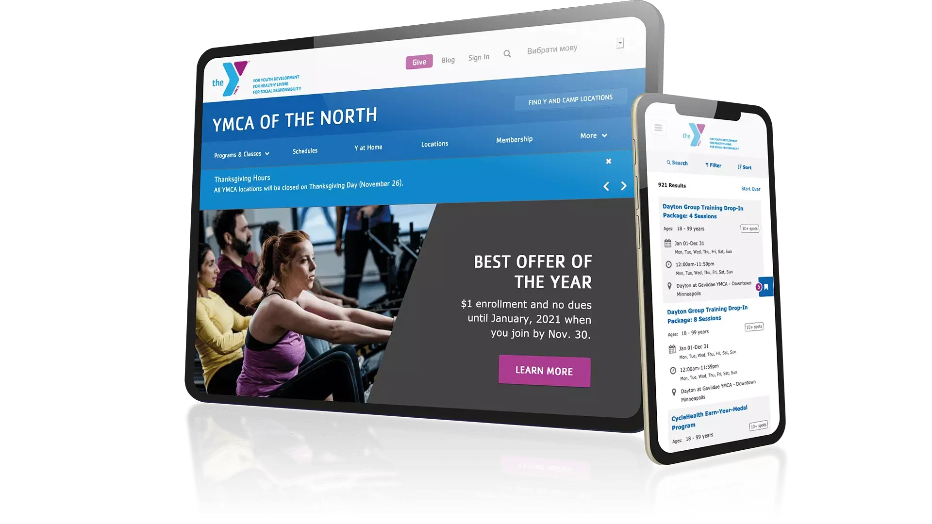 YMCA of the North Website